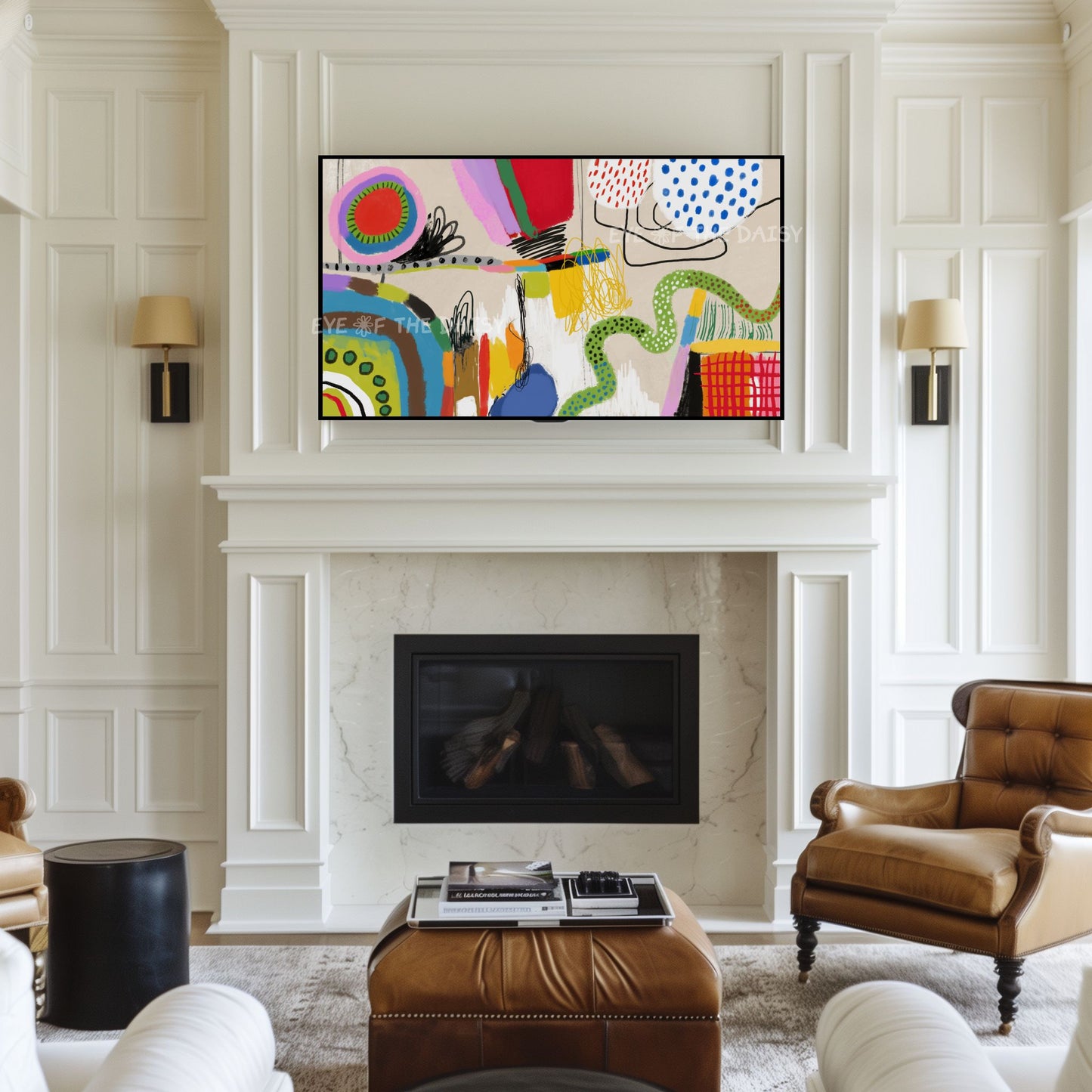 Quirky Contemporary Abstract 4K TV Art | Colourful Modern Expressionist TV Art 4K