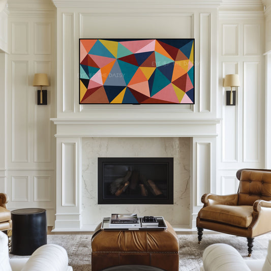 Colourful Geometric Abstract 4K TV Art | Vibrant Contemporary TV Artwork 4K