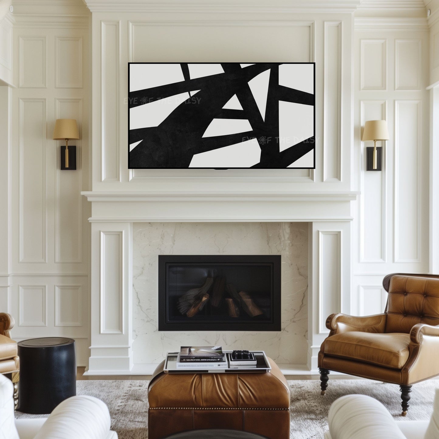 Black & White Contemporary Abstract 4K T Art | Modern Art for TV Screen