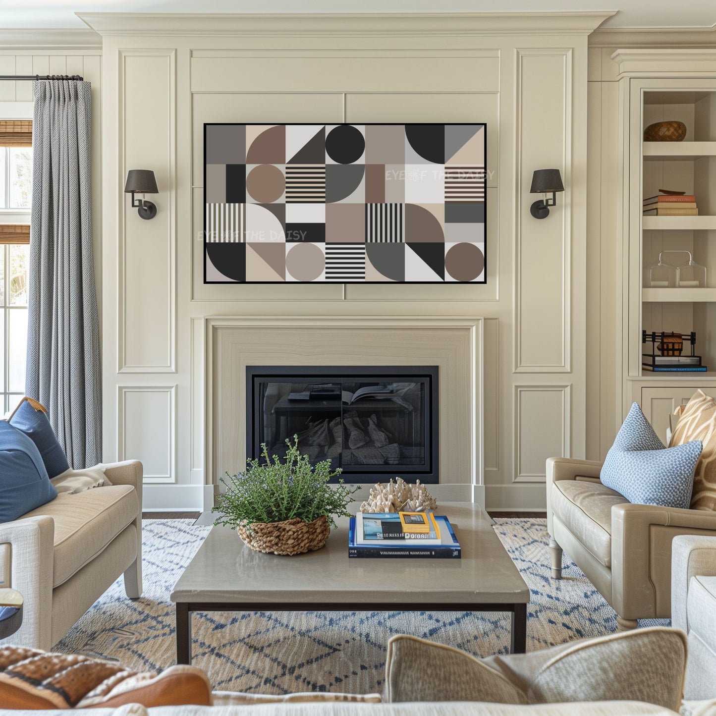 Contemporary Geometric Abstract 4K TV Art | Mid Century Modern TV Art 4K