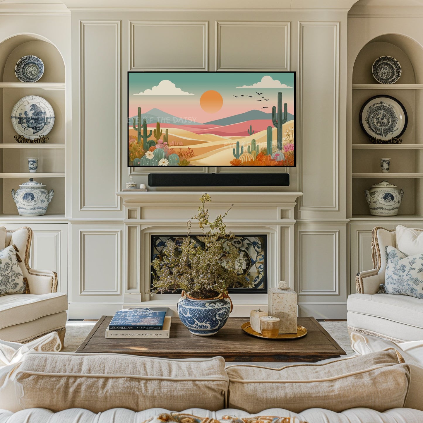 Cactus Landscape 4K TV Art | Boho Southwestern Cactii Desert 4K Art for TV Screen