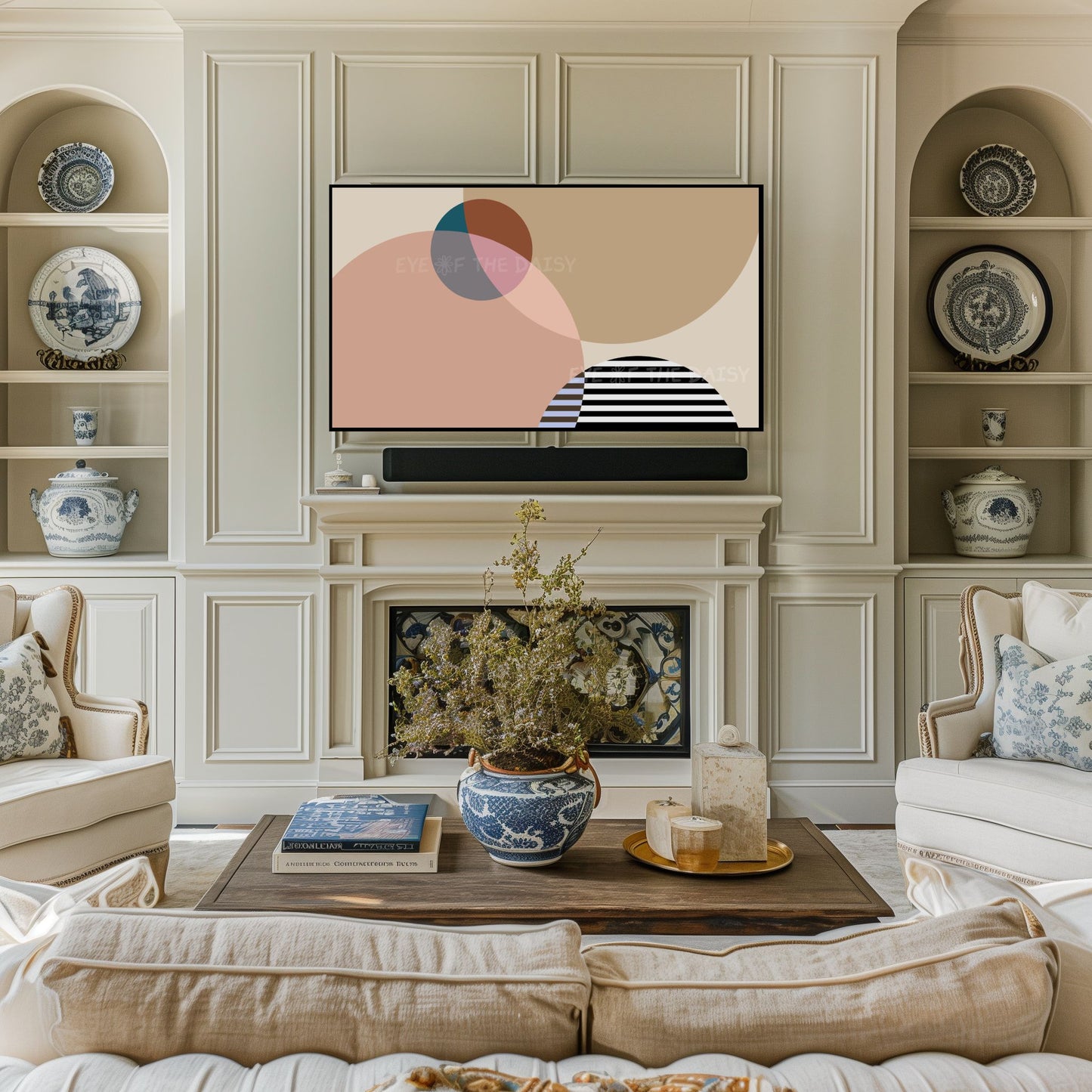 Neutral Minimal Abstract TV Art 4K | Contemporary Geometric 4K Art for TV Screen