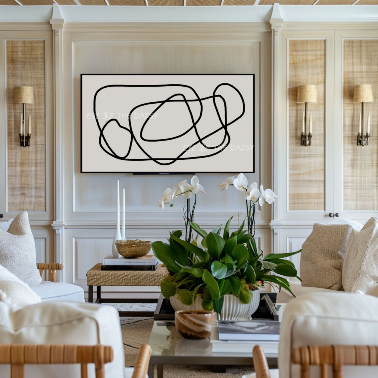 Abstract Scribble 4K TV Art | Minimal Line Drawing Art for TV Screen