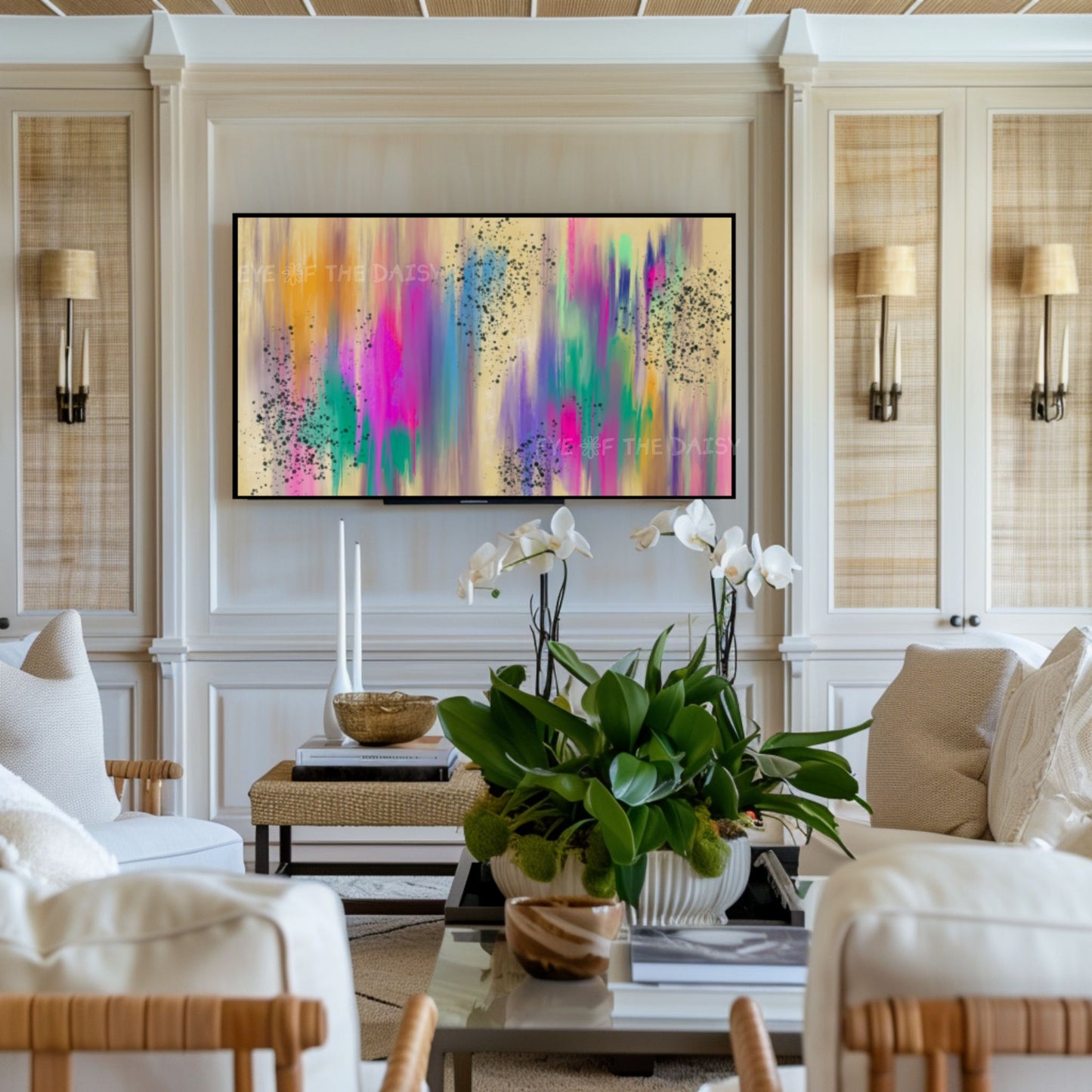 Colourful Contemporary Brushstrokes 4K TV Art | Abstract Expressionist Art for TV Screen
