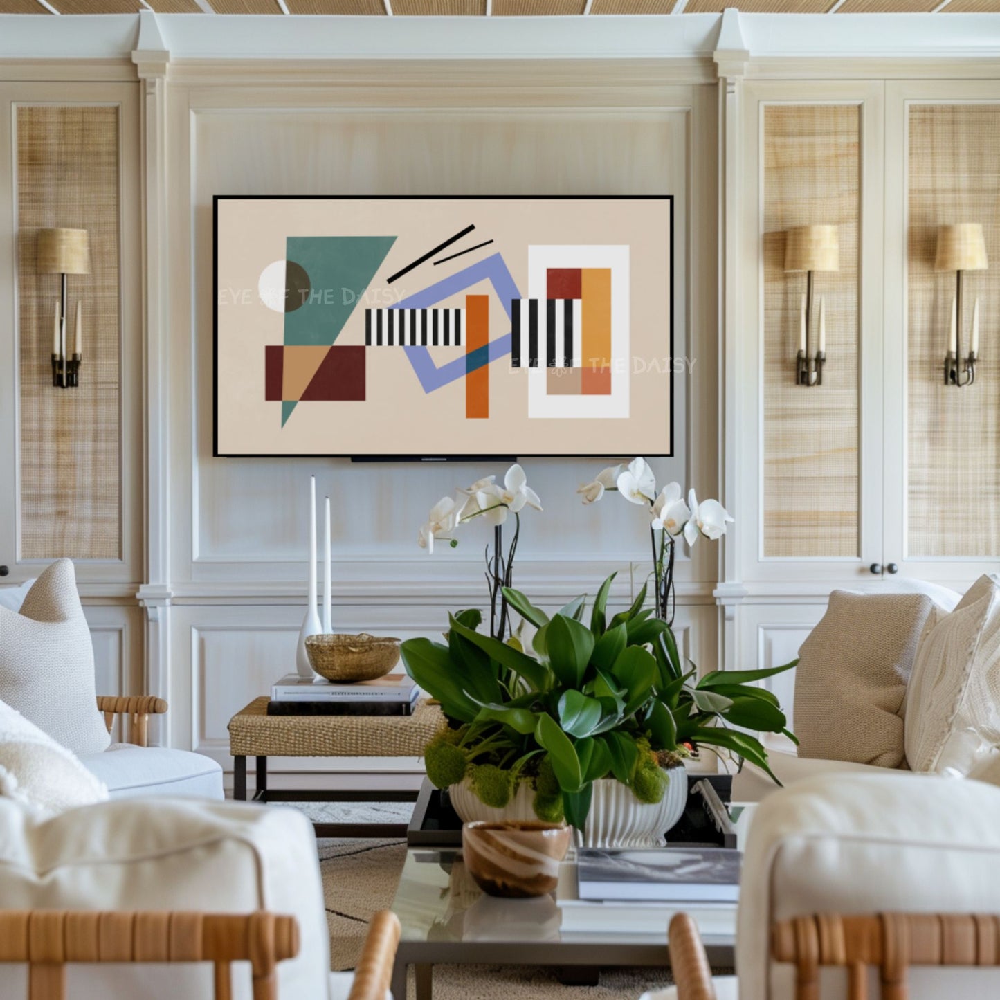 Colourful Bauhaus Style Abstract 4K TV Art | Mid Century Modern Art for TV Screen 4K