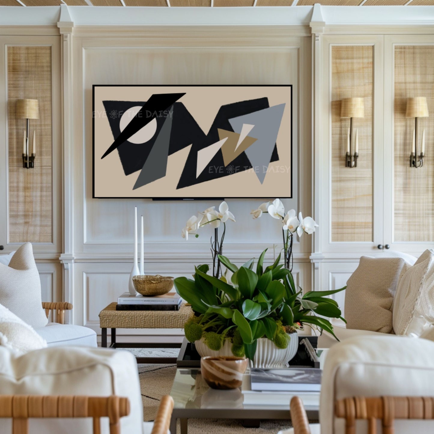 Mid Century Modern Abstract 4K TV Art | Contemporary Shapes Art for TV Screen