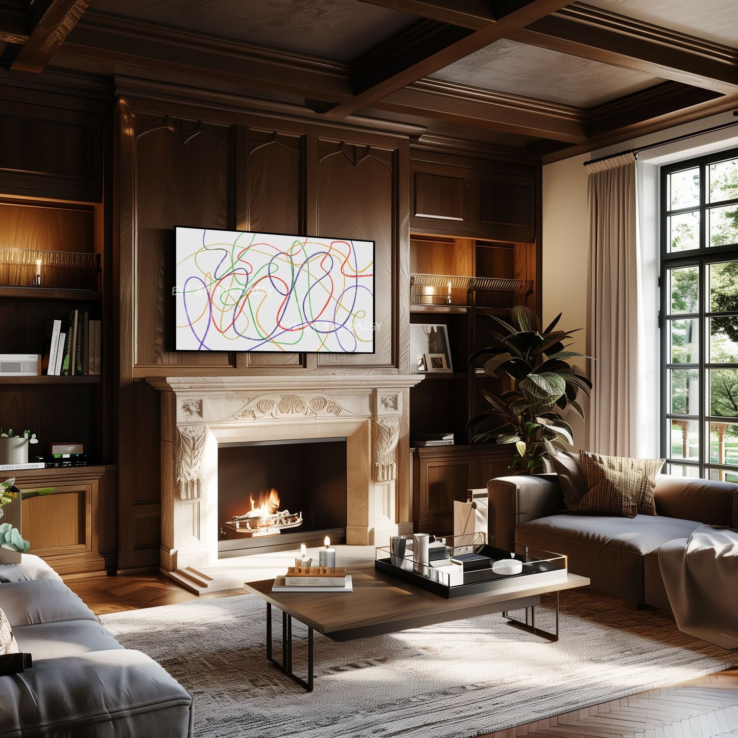 Colourful Abstract Scribble 4K TV Art | Contemporary Abstract 4K Art for TV Screen