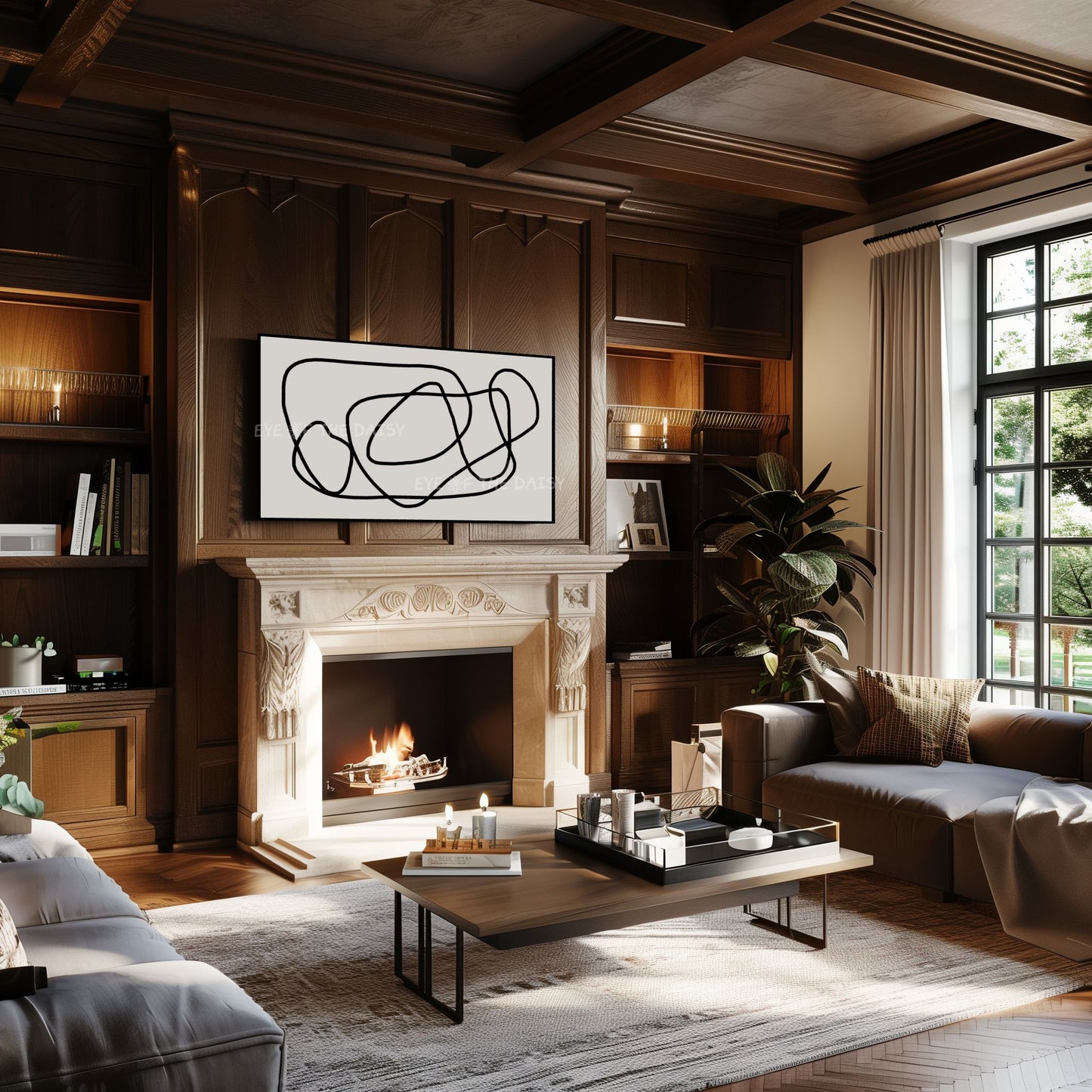 Abstract Scribble 4K TV Art | Minimal Line Drawing Art for TV Screen