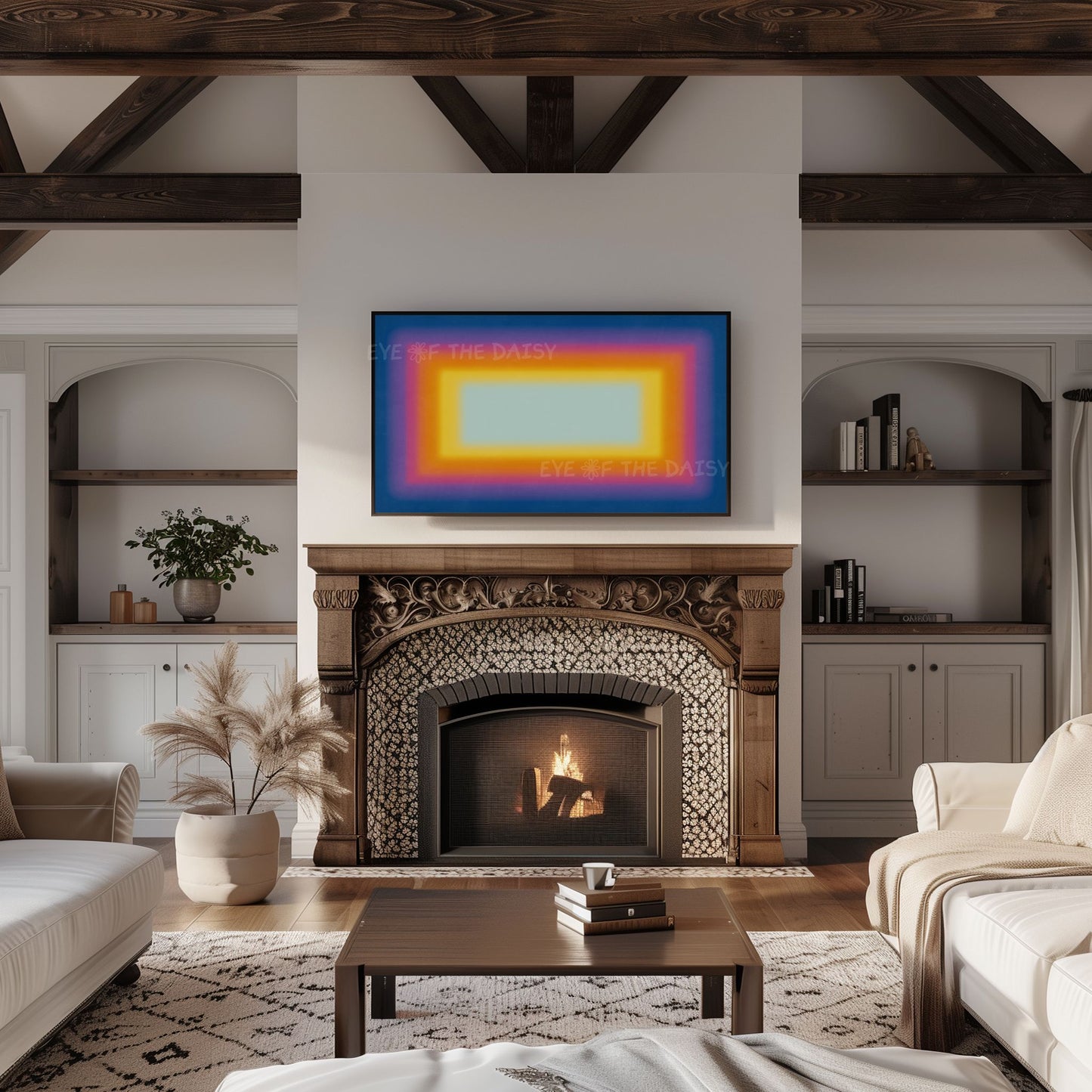 Vibrant Gradient 4K TV Art | Sunset Colours Contemporary Abstract Art for TV Screen