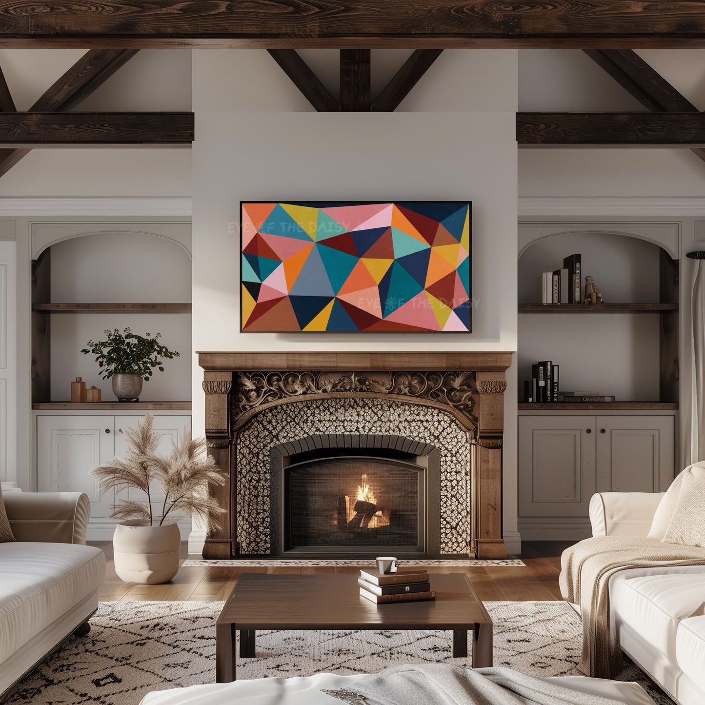 Colourful Geometric Abstract 4K TV Art | Vibrant Contemporary TV Artwork 4K