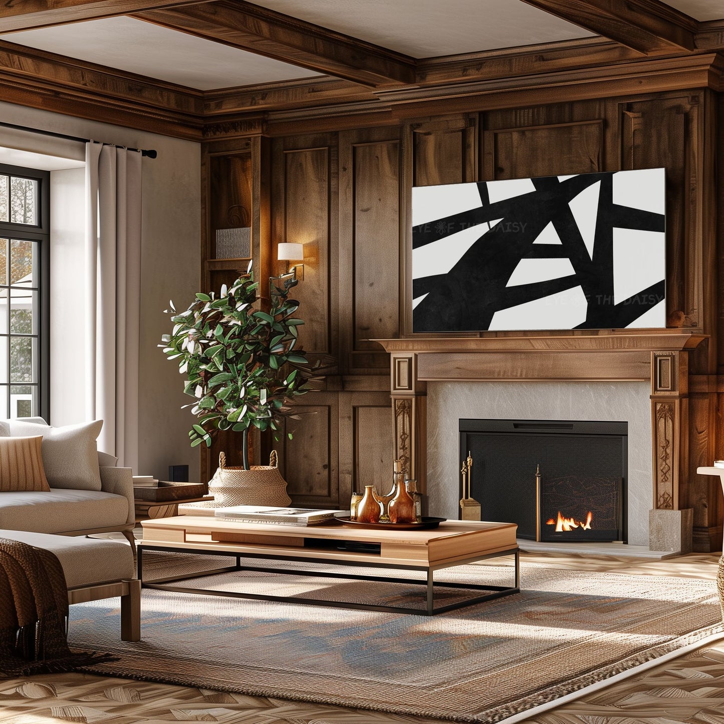 Black & White Contemporary Abstract 4K T Art | Modern Art for TV Screen