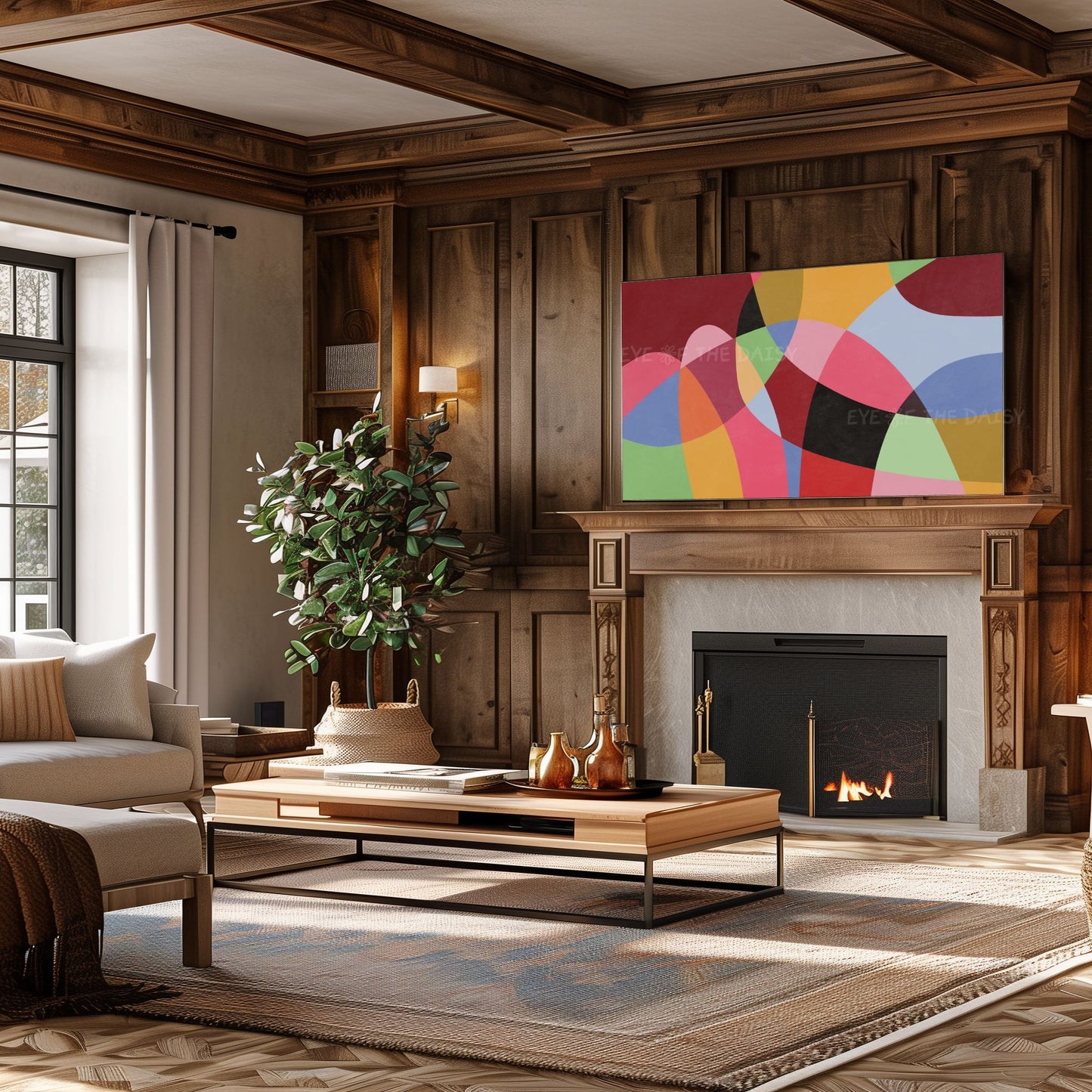 Colourful Contemporary Abstract 4K TV Art | Vibrant Mid Century Modern Geometric TV Art