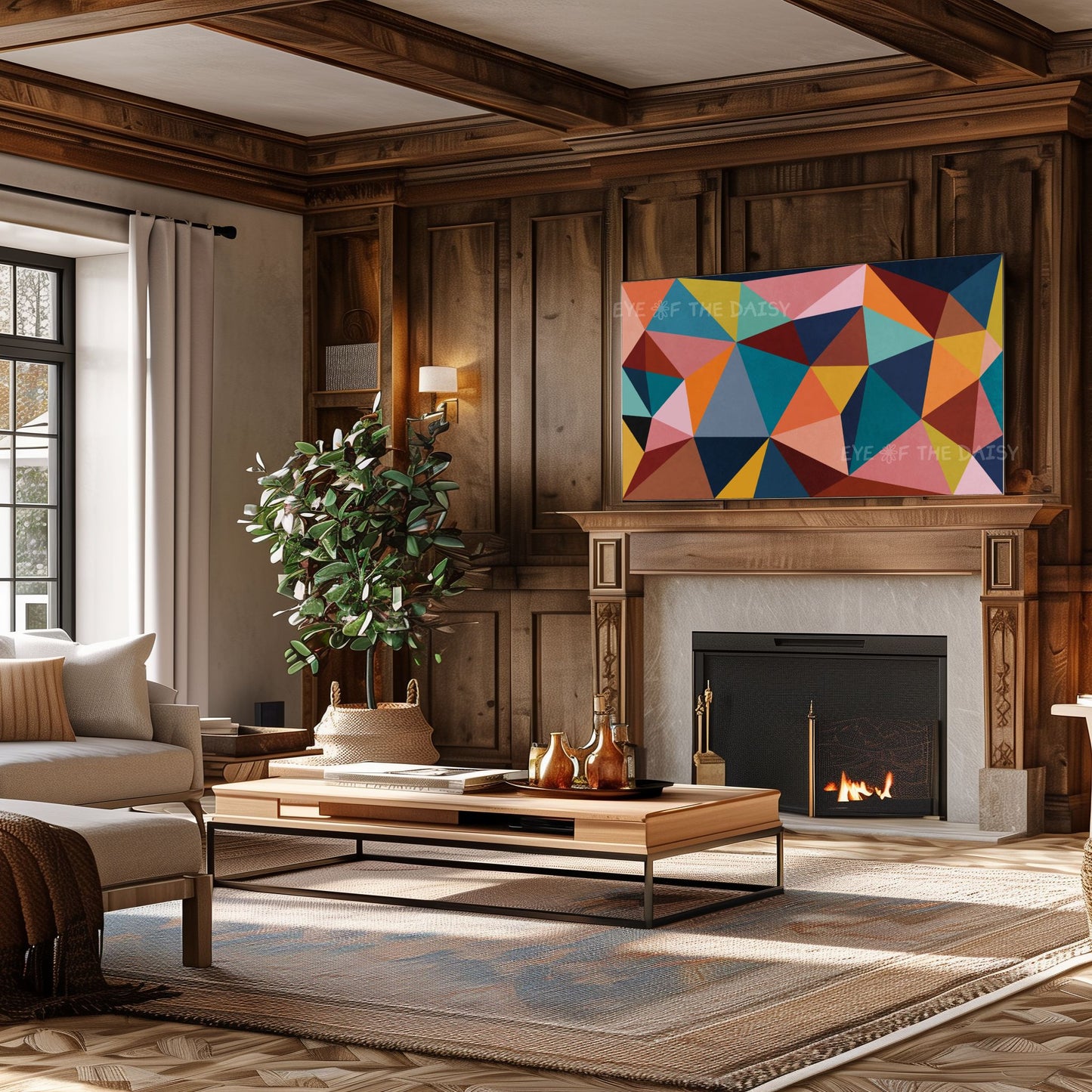 Colourful Geometric Abstract 4K TV Art | Vibrant Contemporary TV Artwork 4K