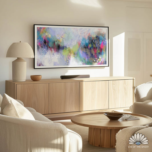 Modern Scandinavian abstract artwork designed for smart TV displays, minimalist contemporary 4K wallpaper