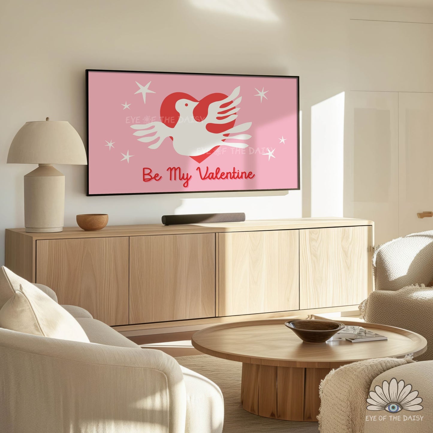 Be My Valentine Peace Dove 4K TV Art | Valentine's Day 4K Art for TV Screen