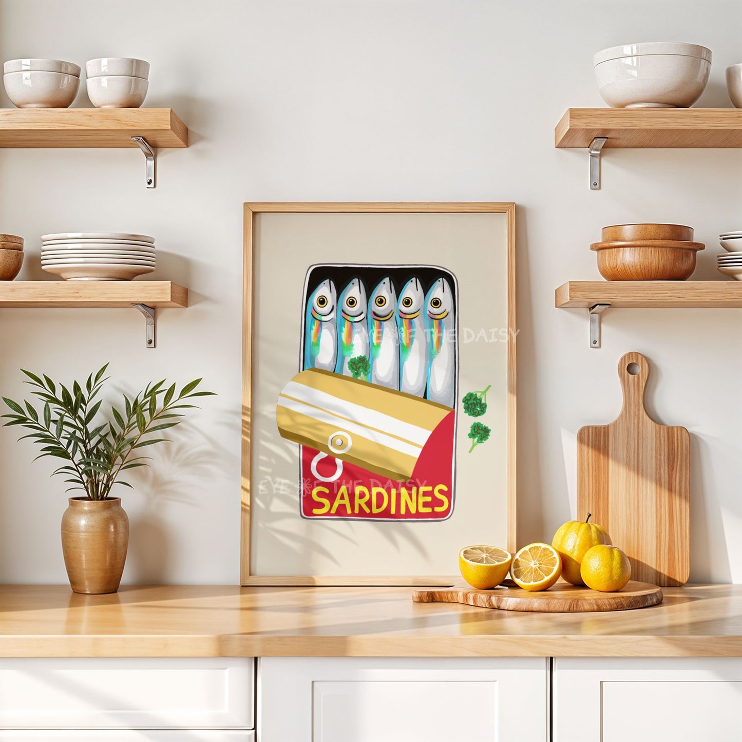 Tinned Sardines Print Digital Download | Retro Colourful Sardines Printable Wall Art