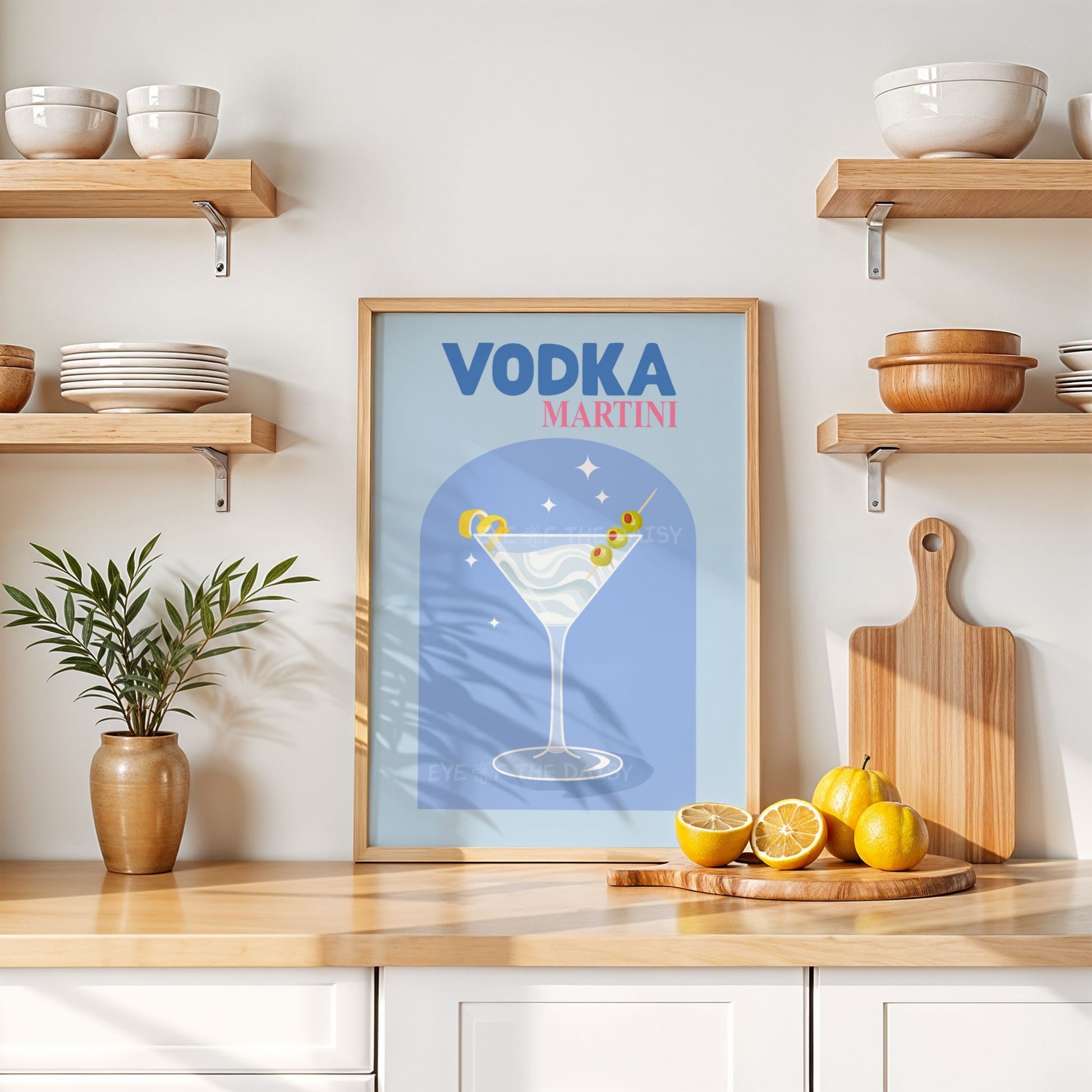 Retro cocktail print set of 6, colorful drink poster downloads for kitchen or bar wall, printable gallery art for eclectic home decor