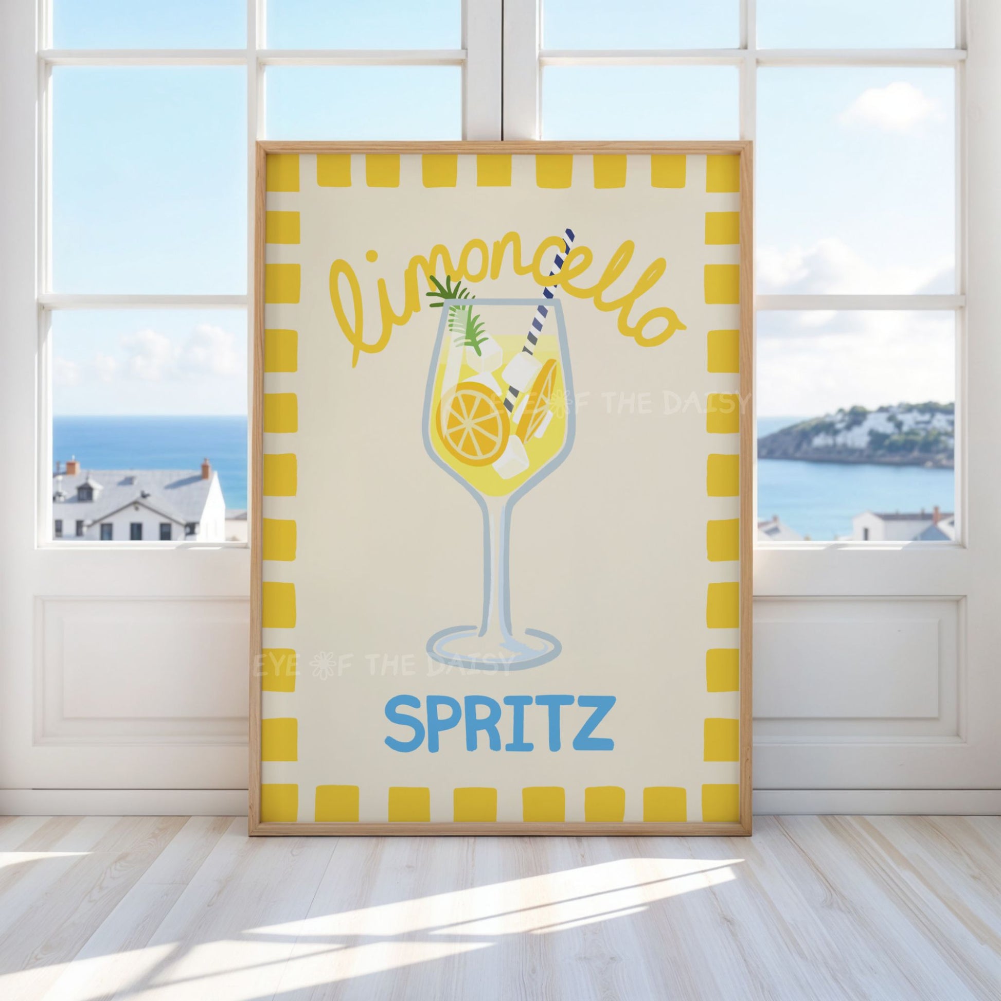 Limoncello Spritz print – Italian food and drink poster for vacation rental wall decor, Amalfi summer vibes printable art