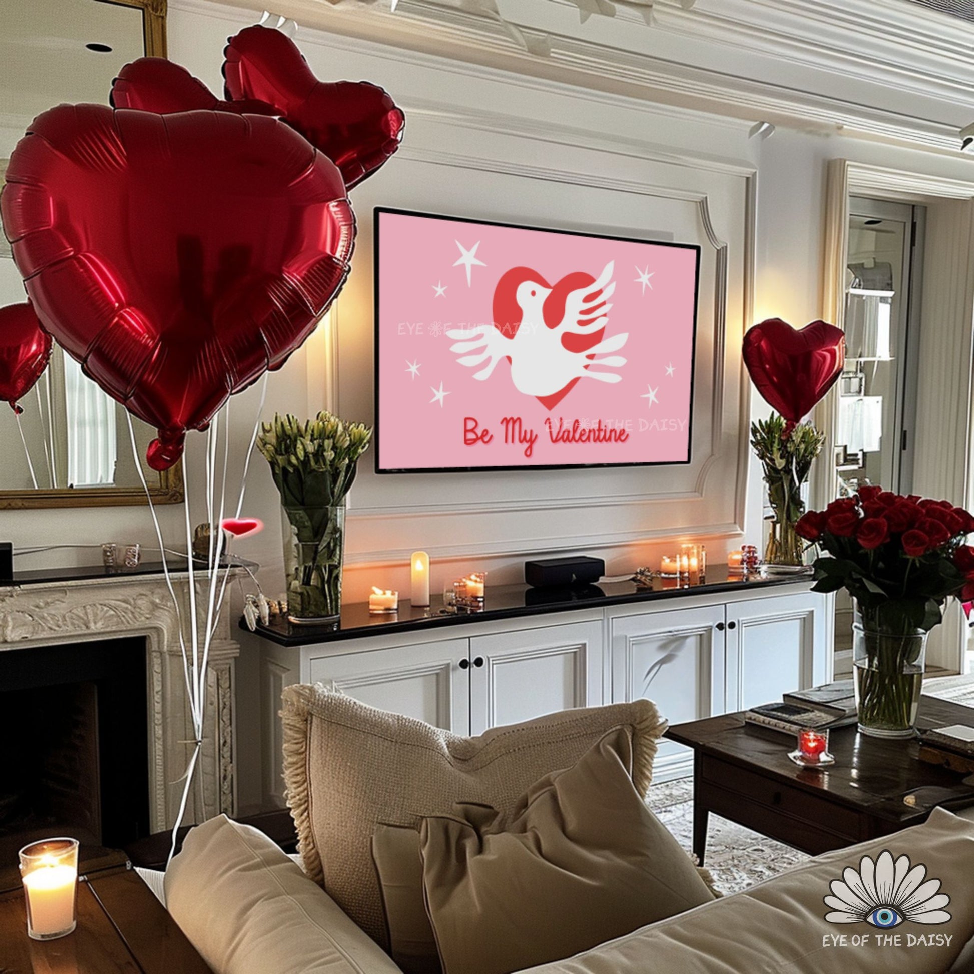 Dopamine decor Valentine TV screensaver in 4K, joyful abstract art for creative homes