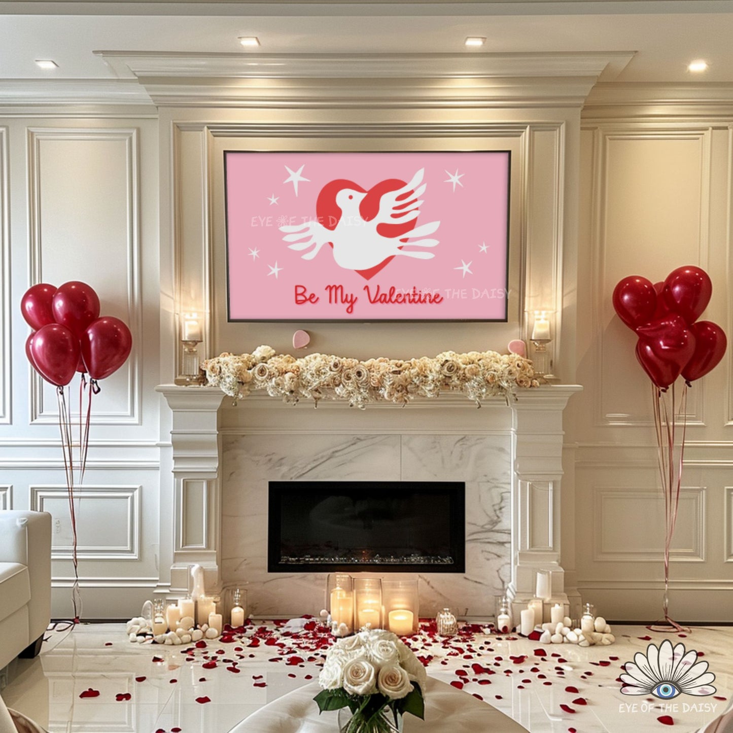 Colourful Valentine’s Day TV art in 4K, eclectic abstract screensaver for stylish interiors