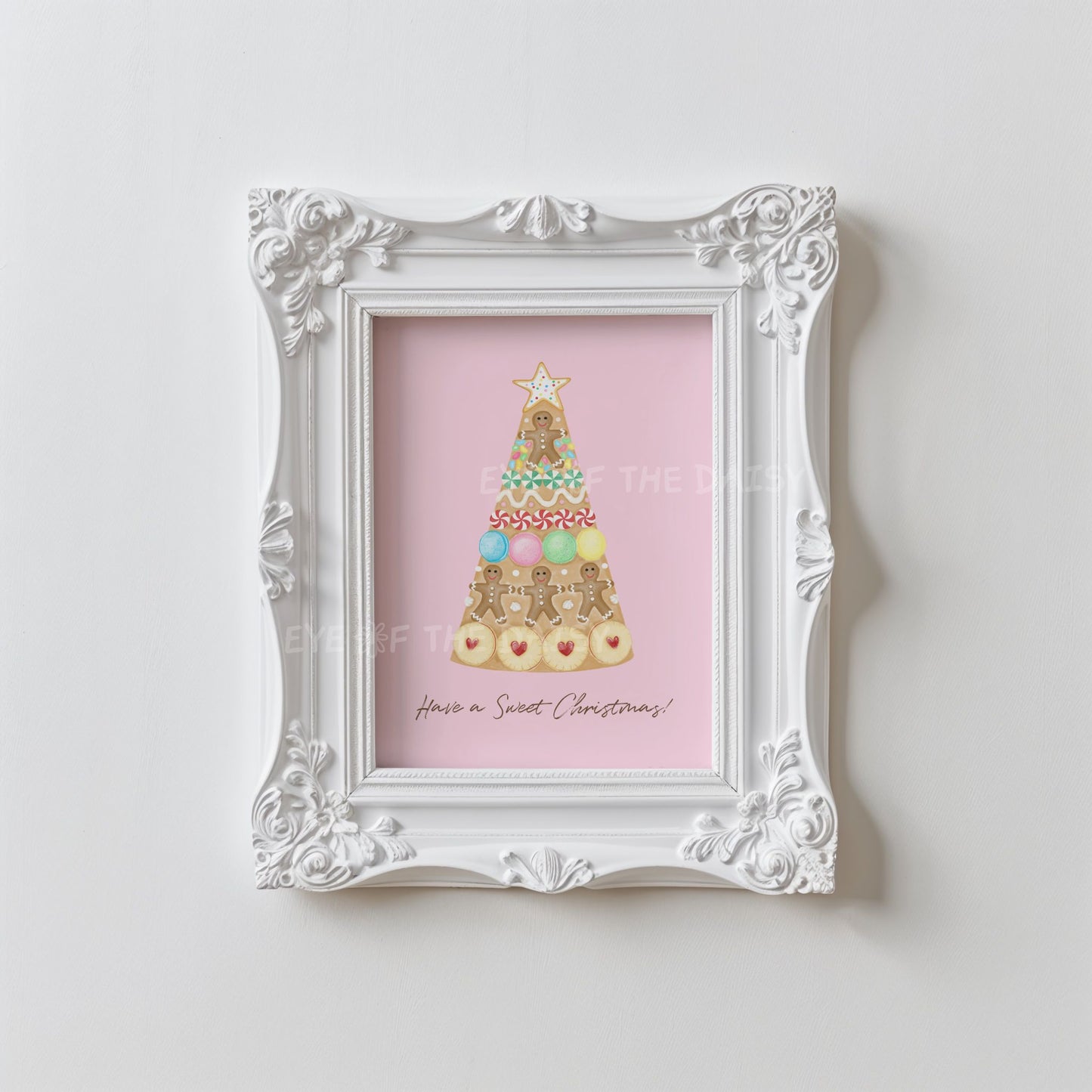 Christmas Gingerbread Print Download | Pink Holiday Kitchen Printable Wall Art