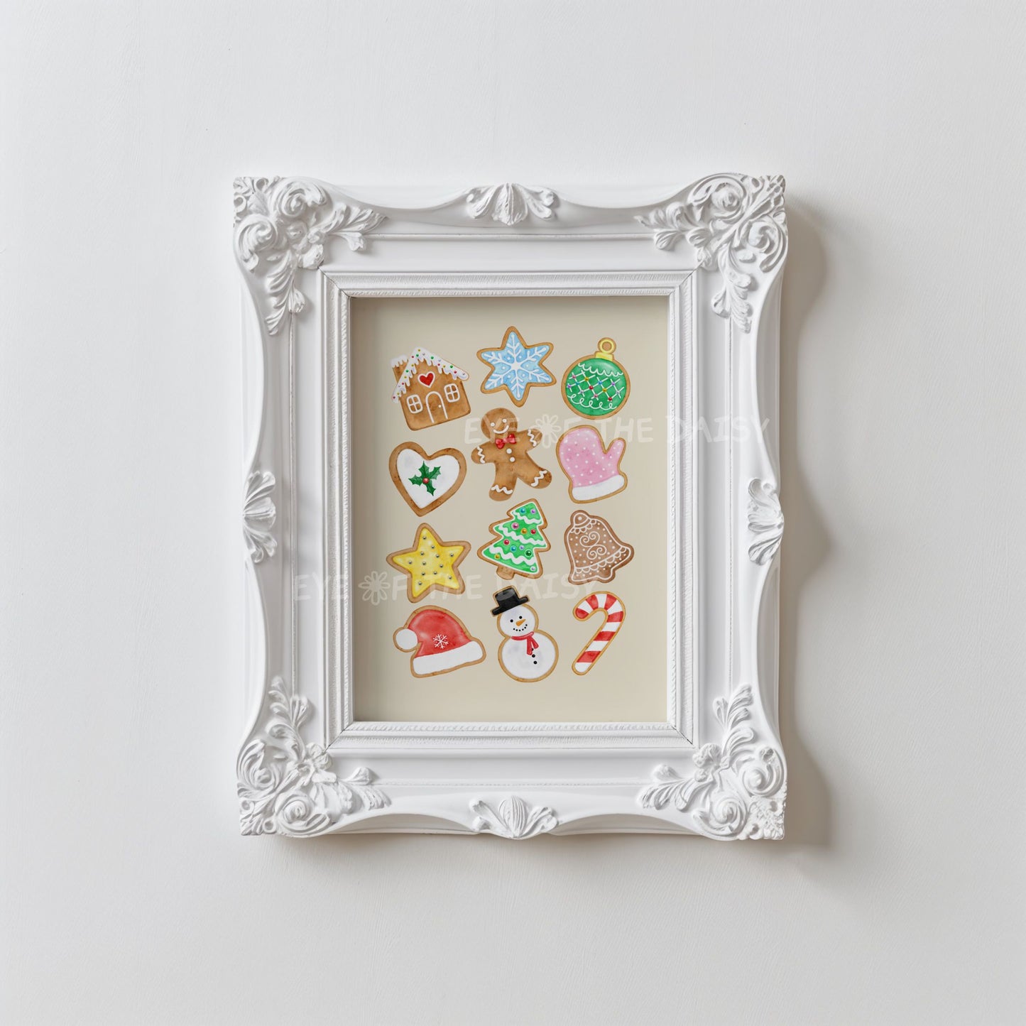 Gingerbread Cookies Print Digital Download | Christmas Kitchen Printable Wall Art