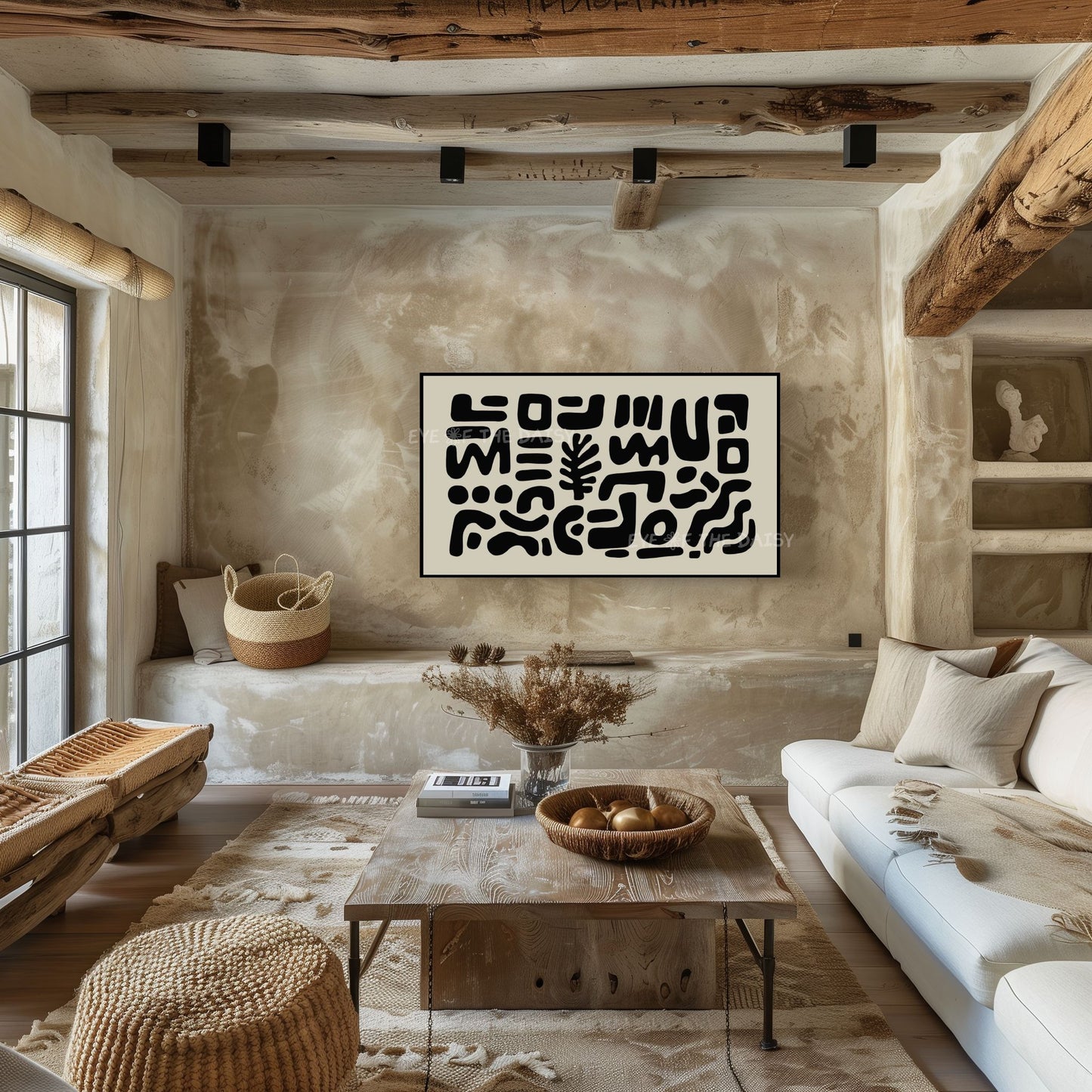 Black Abstract Shapes 4K TV Art | Neutral Modern Cut-Outs TV Artwork 4K