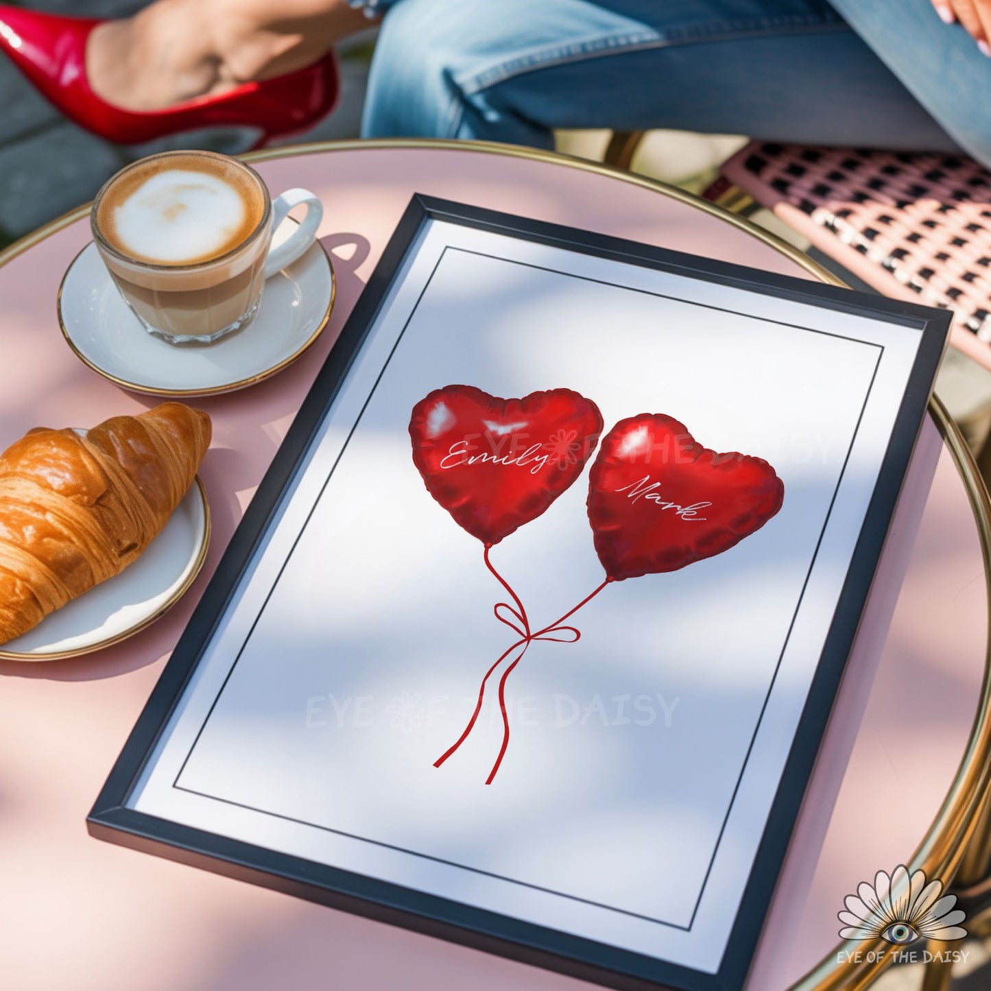 Personalized couples name art print, custom couples artwork digital download for Valentine’s or birthday gift