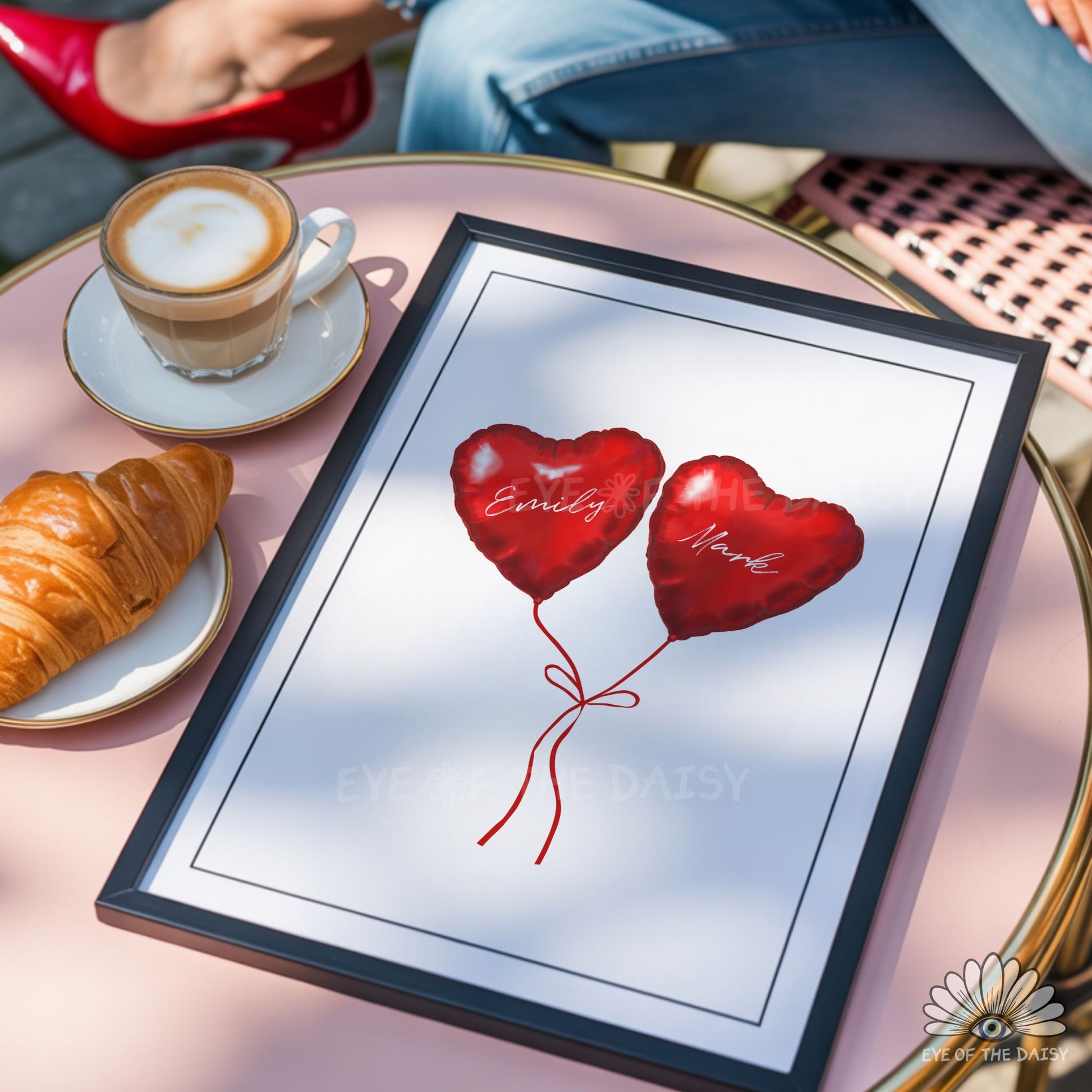 Personalized couples name art print, custom couples artwork digital download for Valentine’s or birthday gift