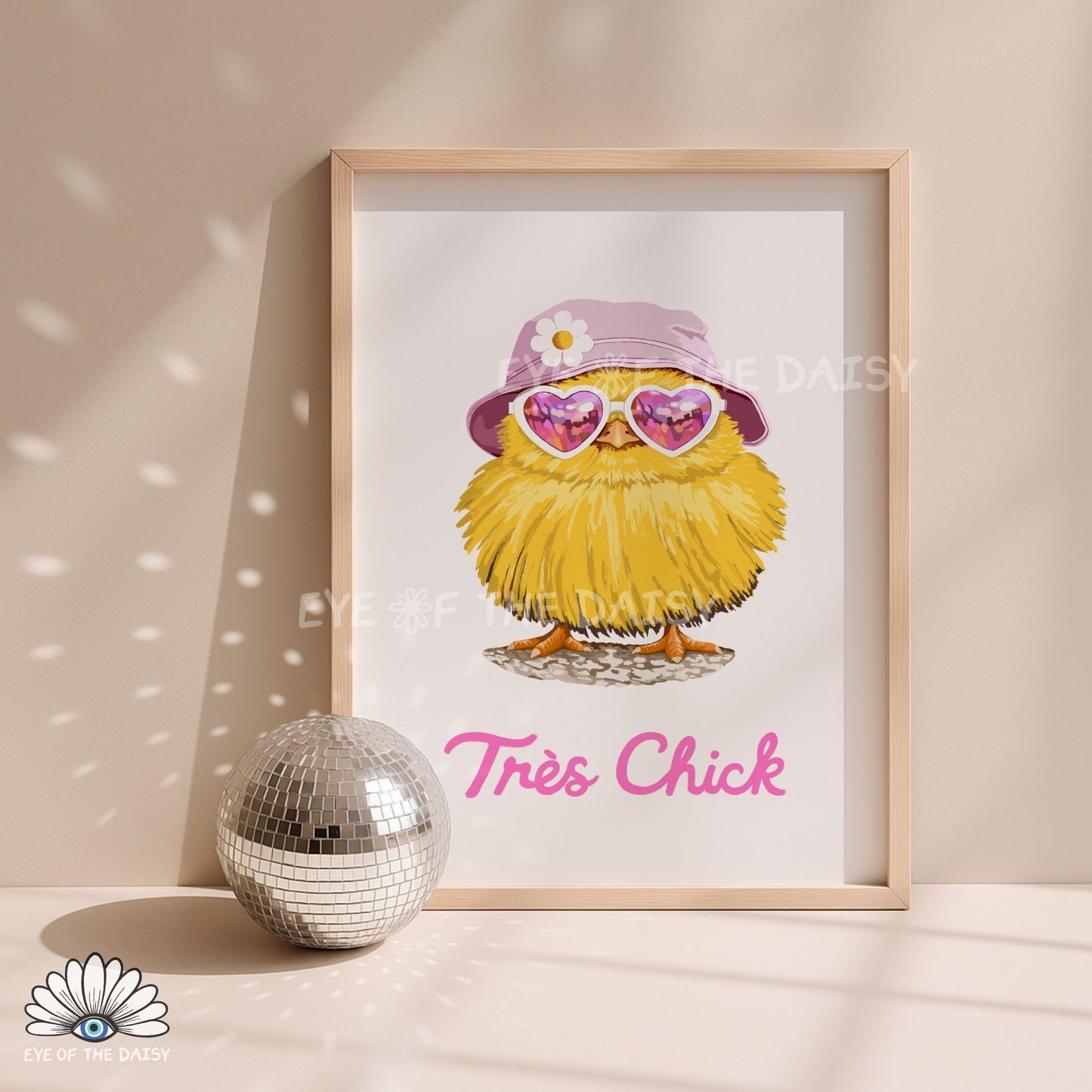 Funny Cute Chick Printable Wall Art | Fashion Spring Chick Print | Whimsical Easter Decor