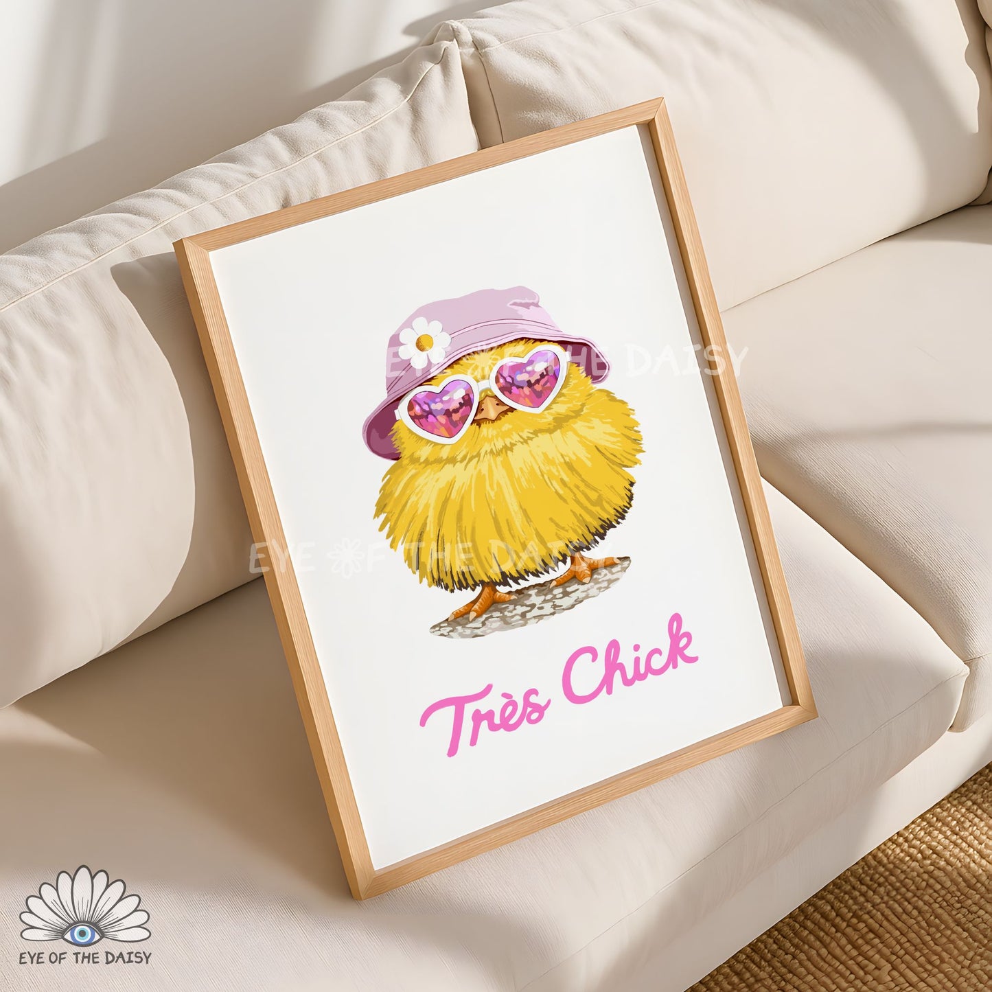 Funny Cute Chick Printable Wall Art | Fashion Spring Chick Print | Whimsical Easter Decor
