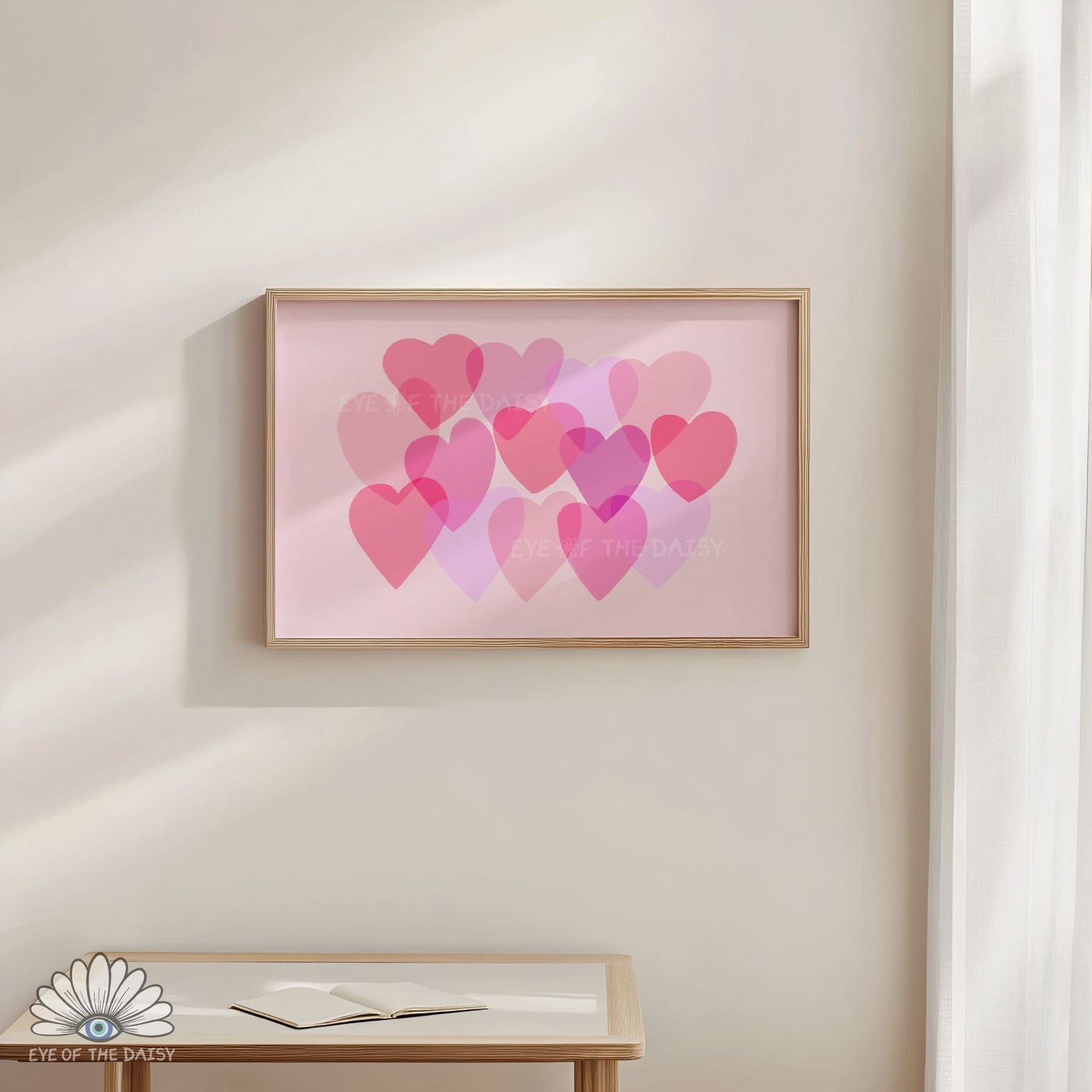 Whimsical Pink Hearts Printable Wall Art | Valentine’s Day Print Digital Download | Cute Dopamine Decor Poster