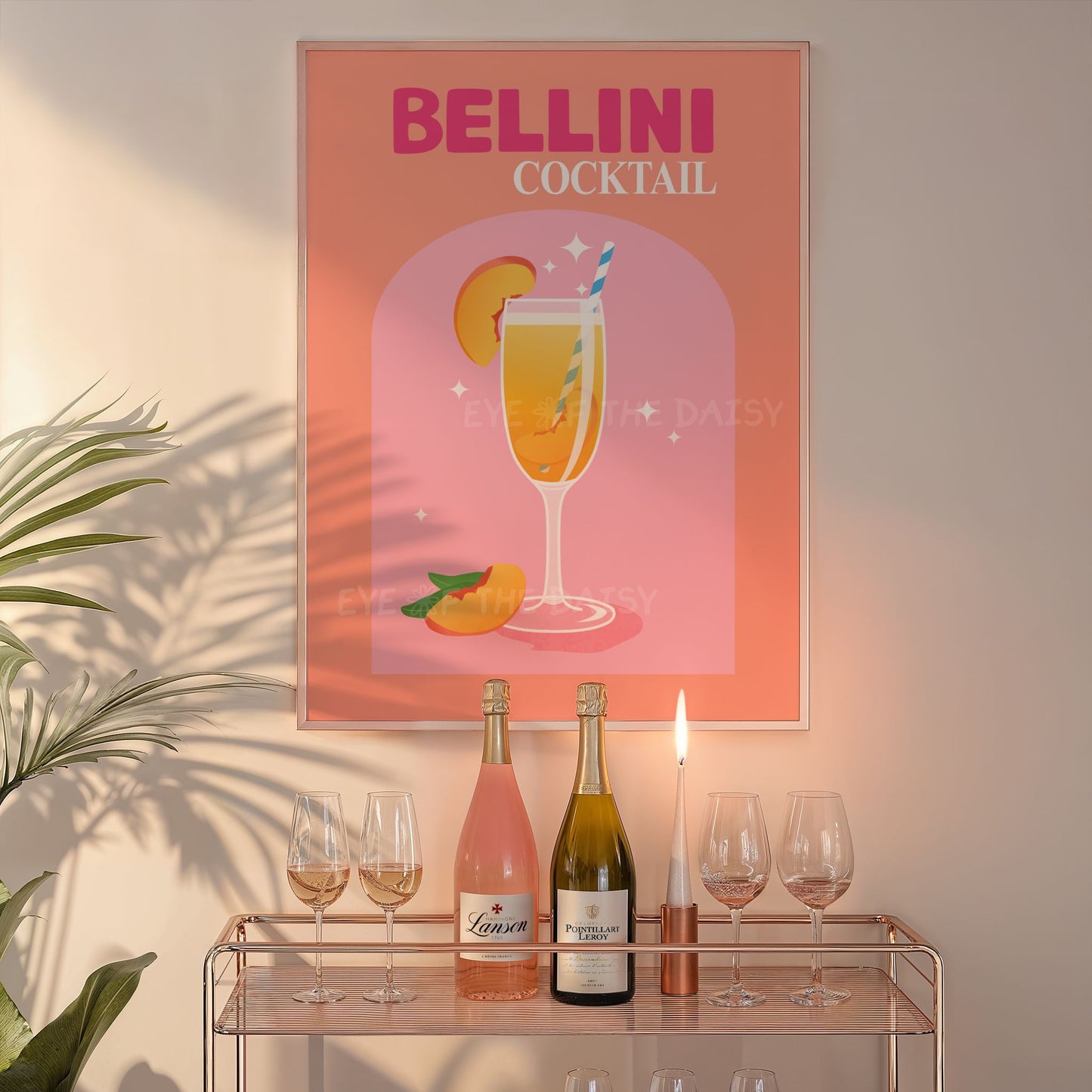 Set of 9 vibrant cocktail prints, printable bar cart wall art for modern home bar, dorm, or apartment drink station gallery wall