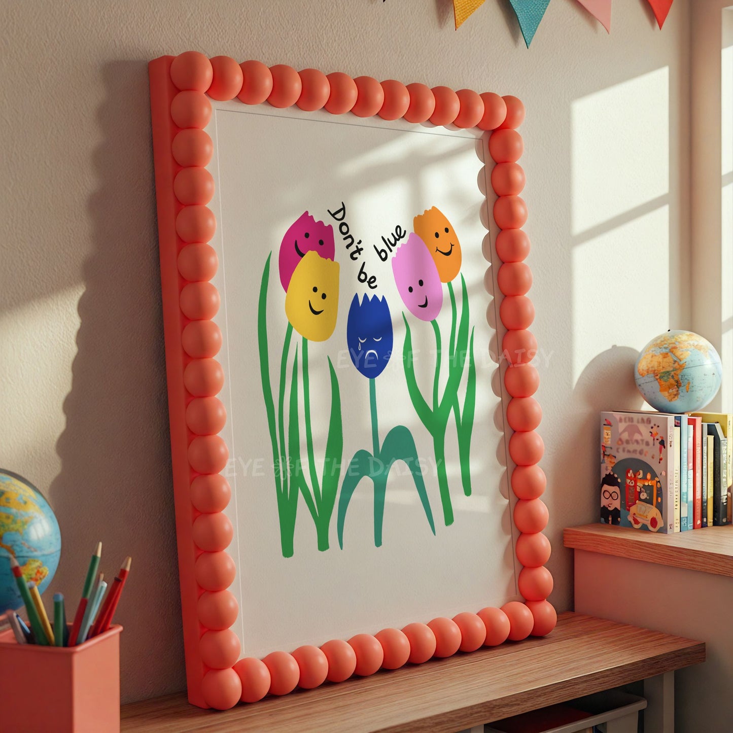 Inspirational tulip poster printable – digital download wall art for classrooms, uplifting and colorful DIY decor