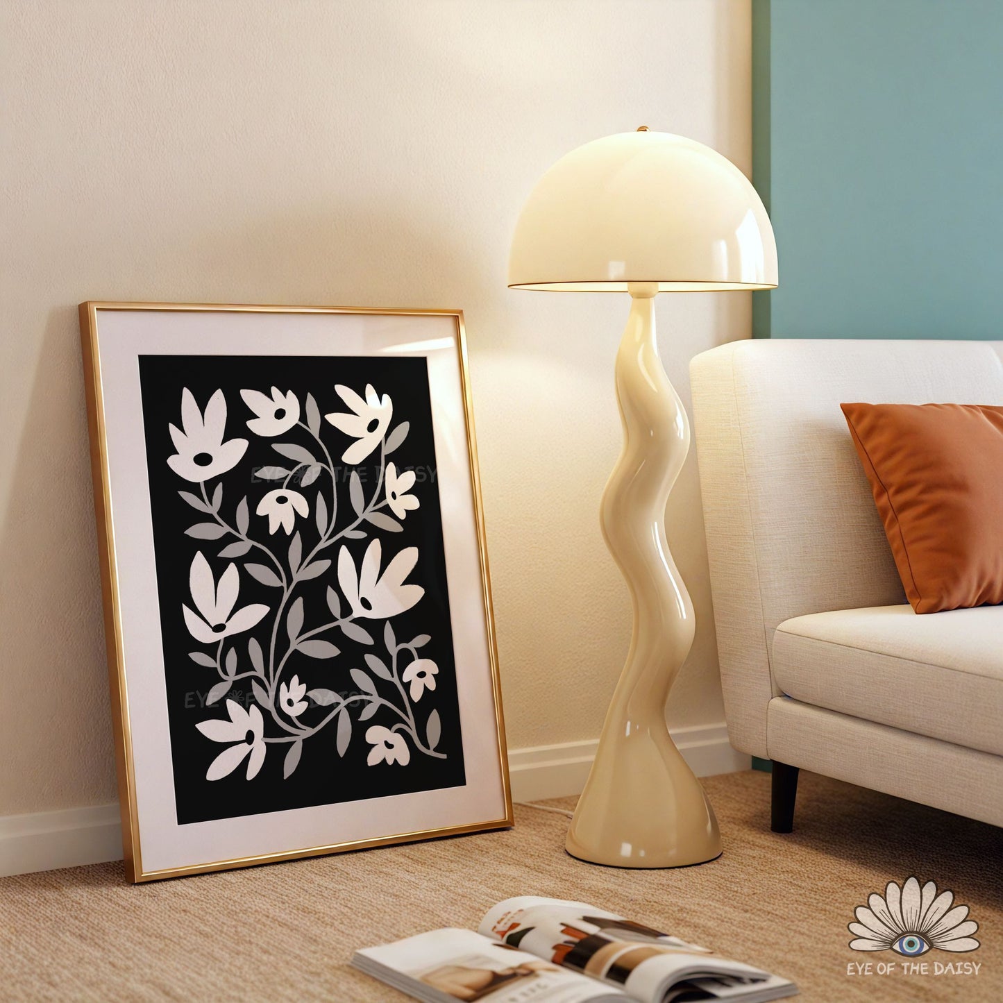 Minimalist monochrome wall art digital download, dorm room or home office printable for contemporary interiors