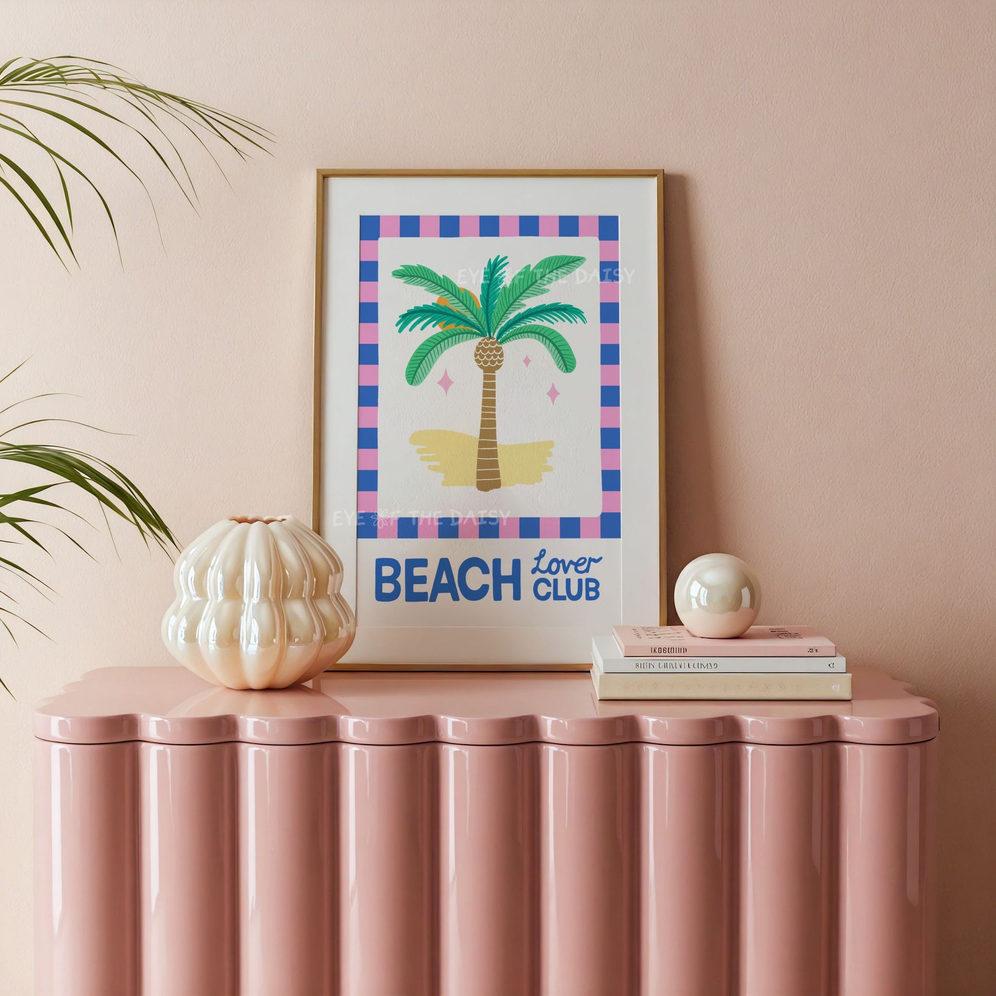 Funny Beach Lover Club wall print – colorful printable summer art, digital download poster perfect for beachy living room decor