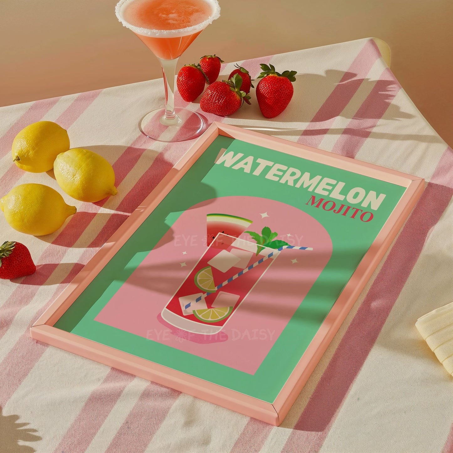 Set of 6 Retro Cocktail Digital Prints | Colourful Bar Cart Printable Wall Art