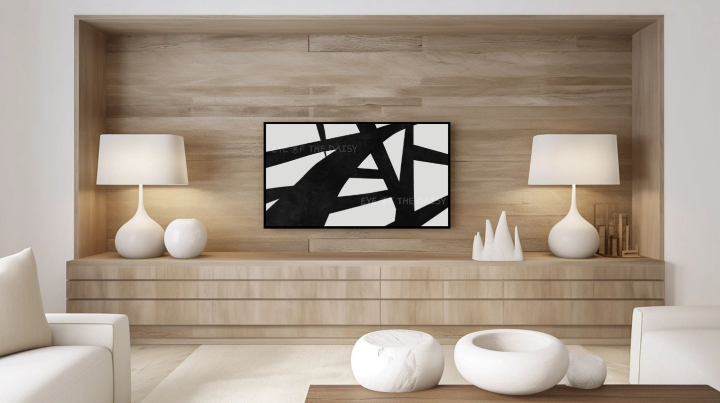 Black & White Contemporary Abstract 4K T Art | Modern Art for TV Screen