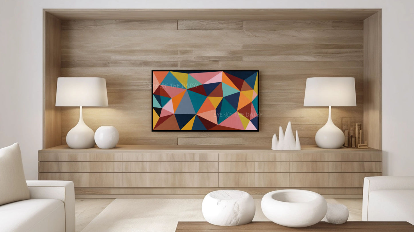 Colourful Geometric Abstract 4K TV Art | Vibrant Contemporary TV Artwork 4K