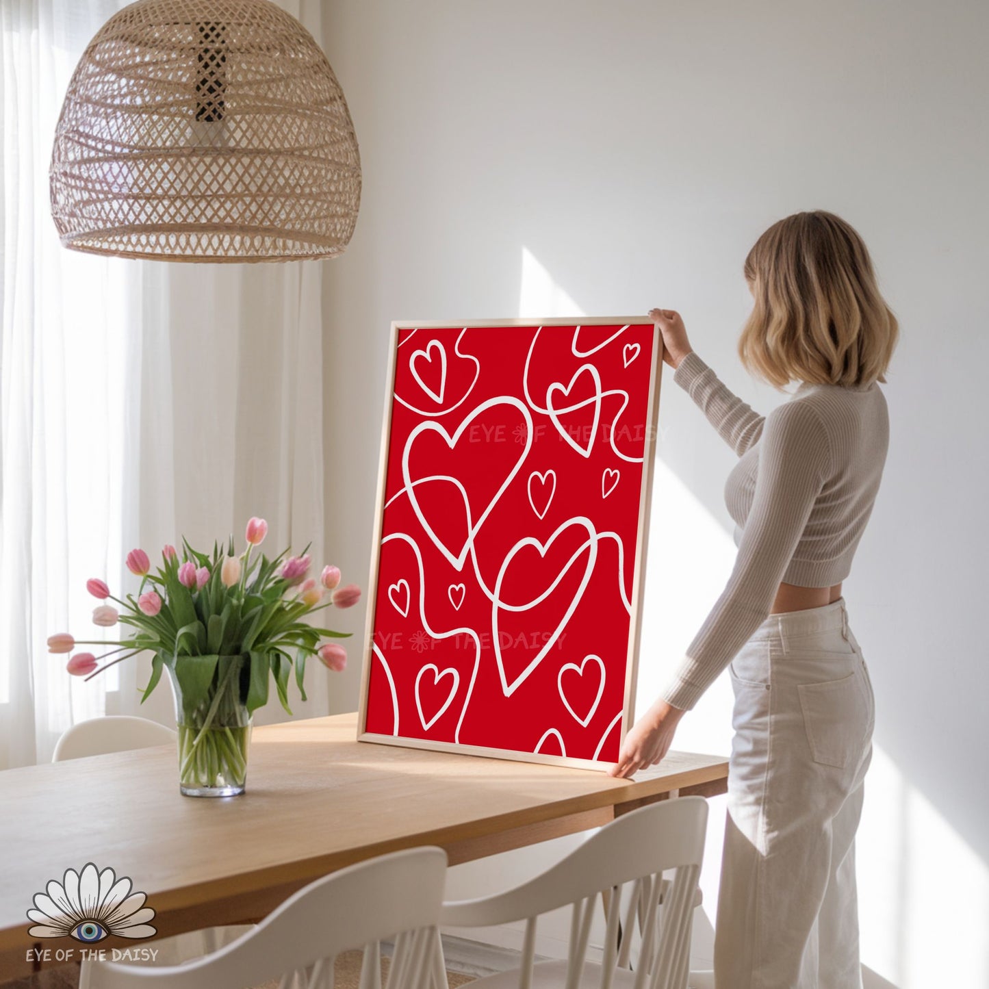 High resolution white line art hearts downloadable art, contemporary, eclectic and dopamine decor for college rooms